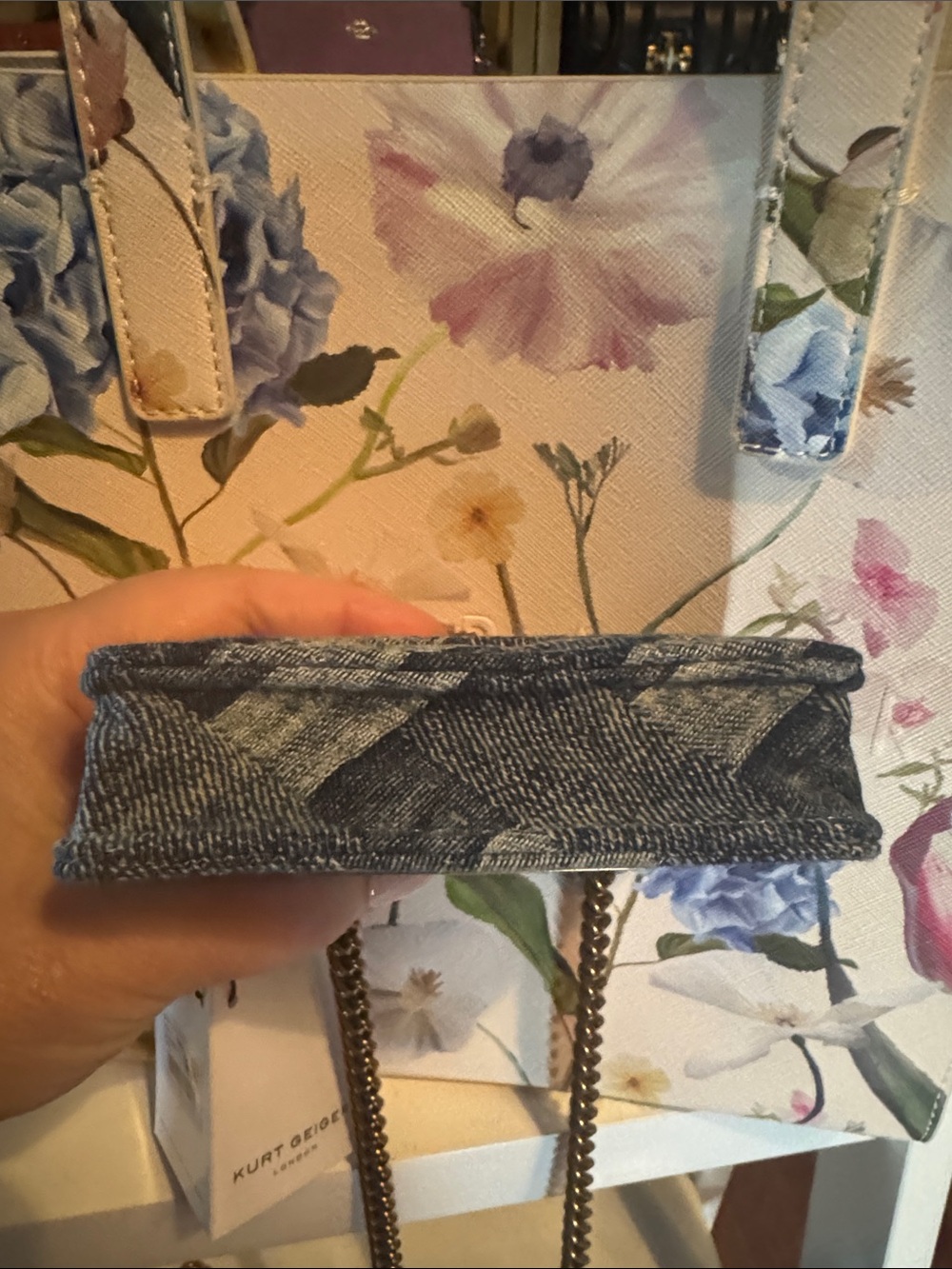 Kurt Geiger Mini Denim Quilted Bag - Blue - Picture 7 of 7